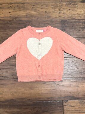 Pink Chicken Pink/Silver Heart Cardigan Sweater